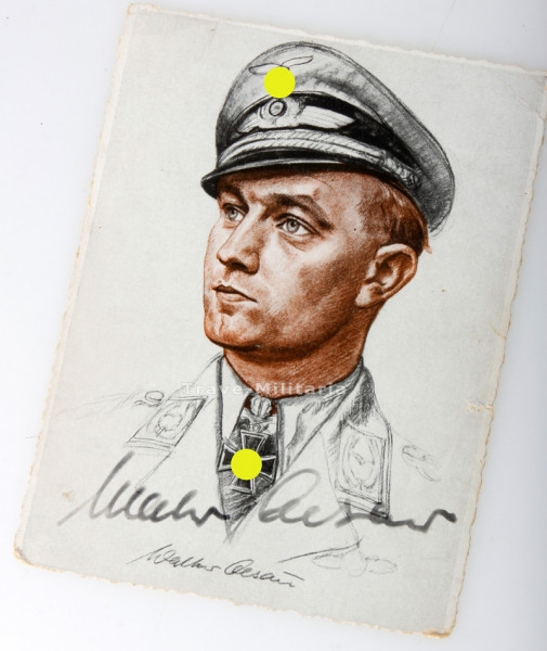VDA Postkarte mit zeichnung Walter Oesau mit OU