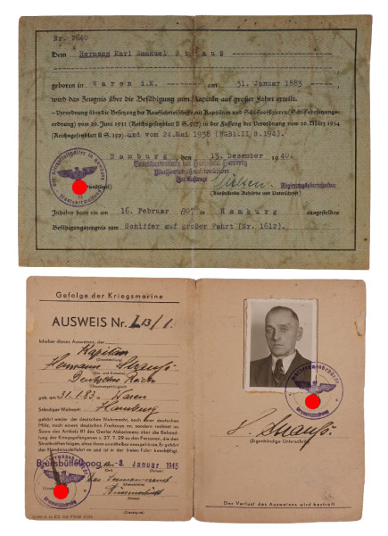 2 Ausweise Kapitän Strauß