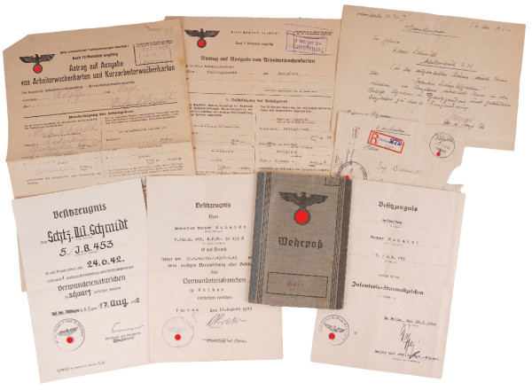 Urkundengruppe Schmidt Gren. Rgt. 453 353. Infanterie-Division