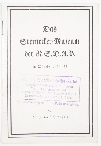 Heft: "Das Sternecker-Museum der N.S.D.A.P. in München, Tal54