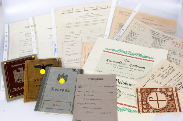 Papiere Otto Kleper M.G. Batl. 5 & 11, Fest. Pi. Batl. 22, Gren. Rgt. 742,772