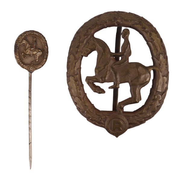 Deutsches Reiterabzeichen in Bronze 1930 mit Miniatur