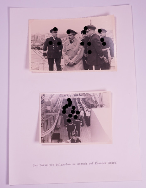 2 Fotos Zar Boris von Bulgarien auf Kreuzer Emden