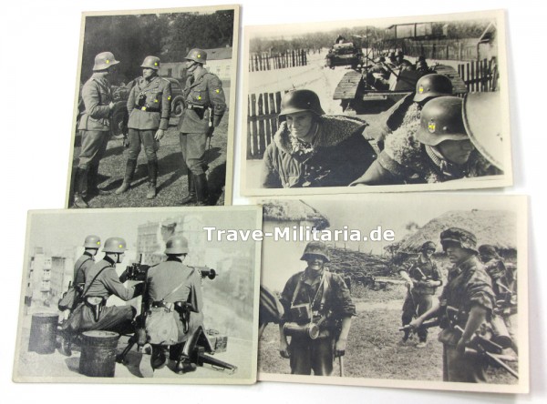4 Postkarten der SS