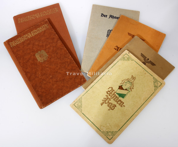 4x Ahnenpass, 2x Stammbaum Archiv Trave Militaria Orden und