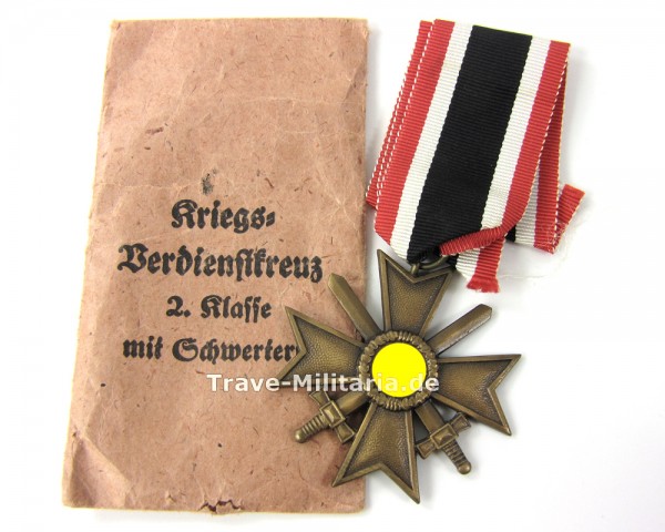 Kriegsverdienstkreuz 2. Klasse mit Schwertern am Band in Verleihungstüte