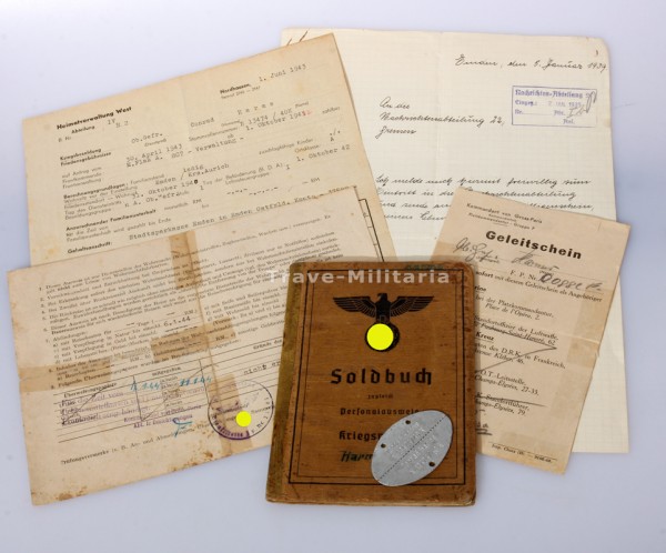 Papiernachlass Harms Marine-Flak-Abteilung 704 Lorient
