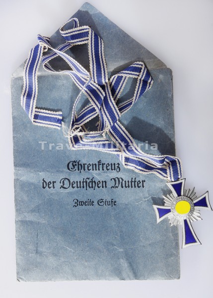 Ehrenkreuz der Deutschen Mutter in Silber mit Band und Tüte