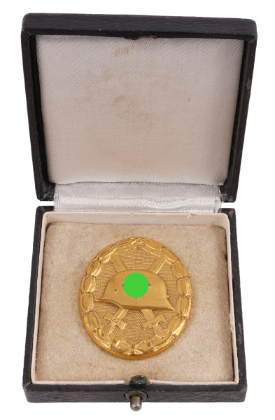 Verwundetenabzeichen in Gold im Etui
