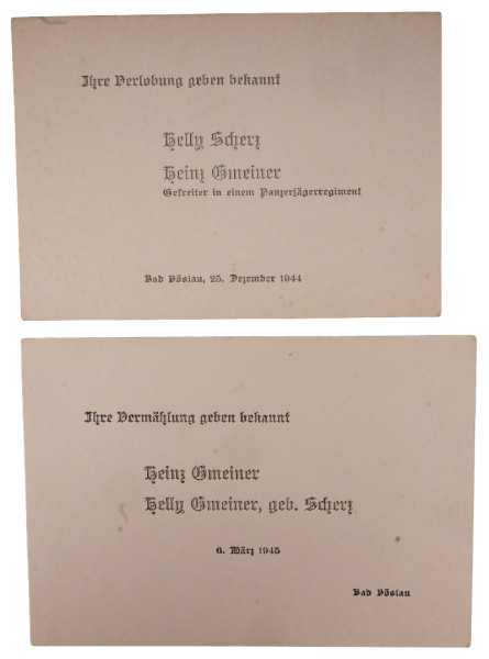 2 Bekanntmachungskarten Gmeiner Bad Vöslau