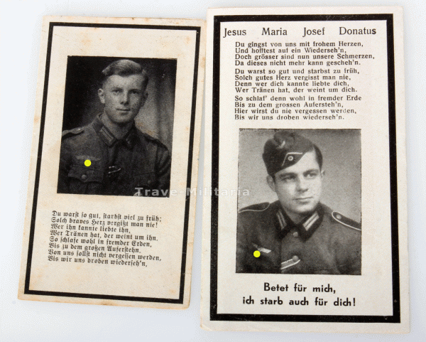 2 Sterbebilder Wehrmacht