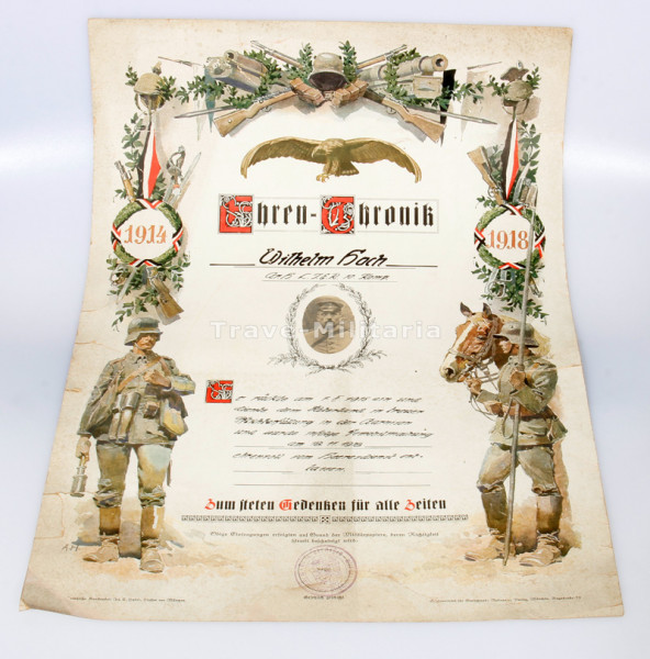 Schmuckurkunde Hoch Leibgarde-Infanterie-Ersatz-Regiment Hessen