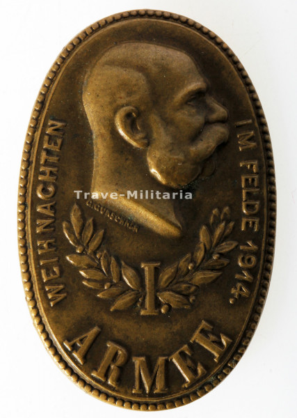 Österreich K.u.K Kappenabzeichen I. Armee Weihnachten im Felde 1914