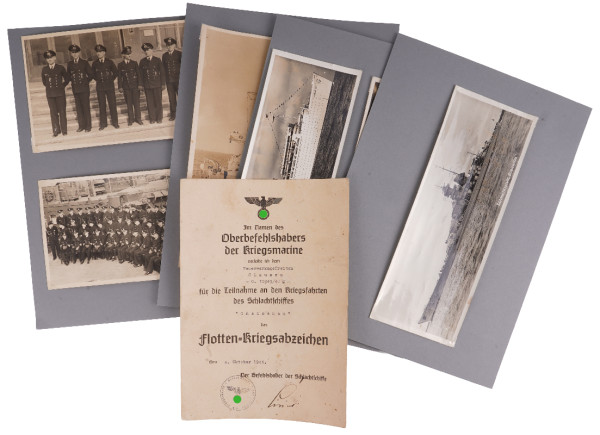 Urkundenflotten-Kriegsabzeichen Clausen Schlachtschiff "Gneisenau"