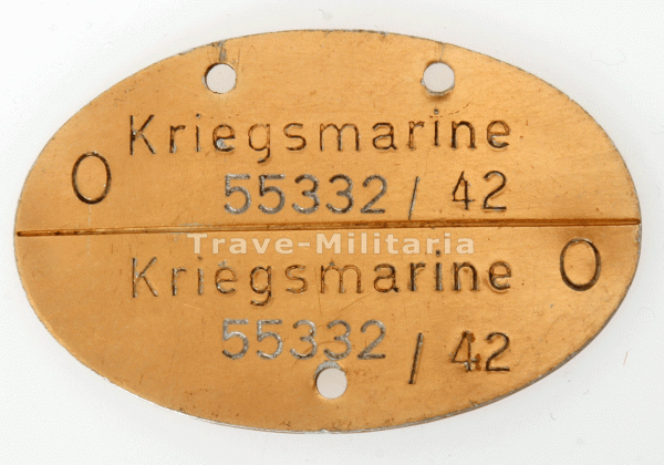 Erkennungsmarke Kriegsmarine 55332/42 O