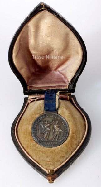Waterloo-Medaille in Silber Nassau - im Etui