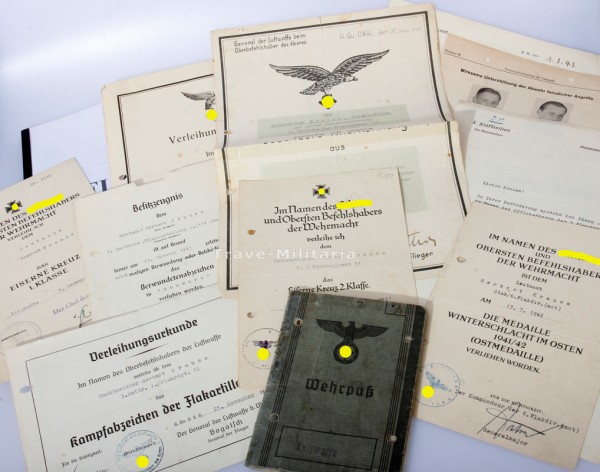 Papiernachlass Krause Flak-Regiment 51 Anerkennungsurkunde