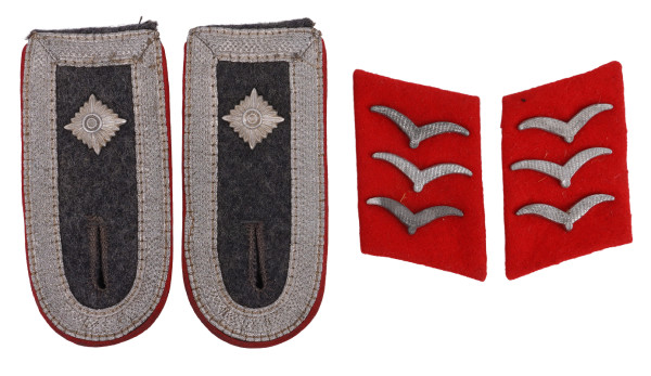 LW Paar Schulterstücke und Kragenspiegel Feldwebel der Flakartillerie