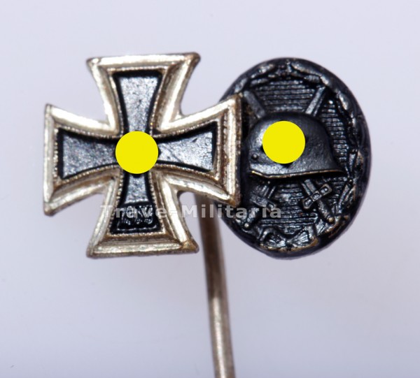 Miniatur Eisernes Kreuz 2.Klasse 1939 und Verwundetenabzeichen 1939