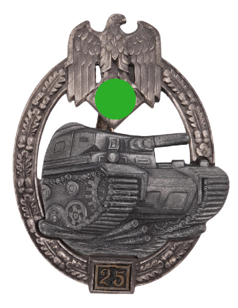 Panzerkampfabzeichen in Silber mit Einsatzzahl 25