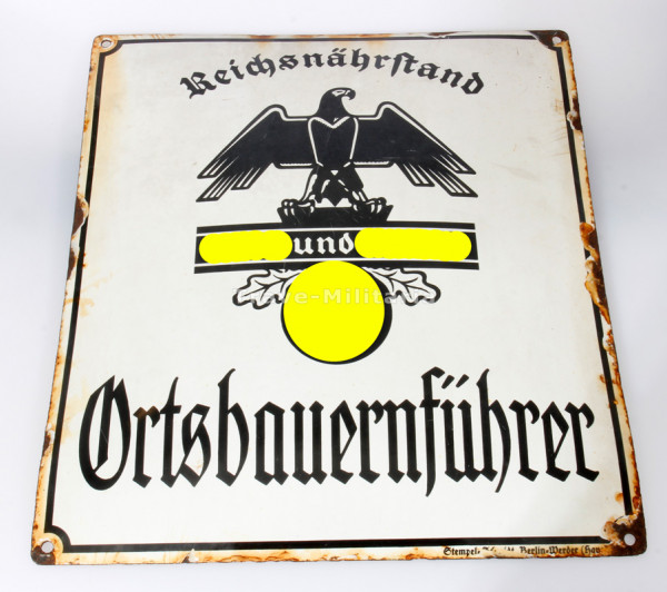 Emailleschild Ortsbauernführer Reichsnährstand