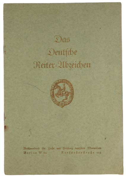 Urkundenheft Das Deutsche Reiter-Abzeichen in Bronze Gerda Ross