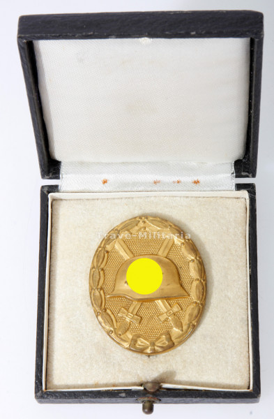 Verwundetenabzeichen in Gold im Etui