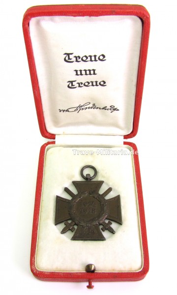 Ehrenkreuz für Frontkämpfer im Etui Treue um Treue