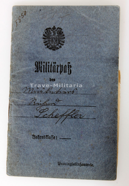 Militärpass Richard Scheffler Fernsprecher-Abteilung 37