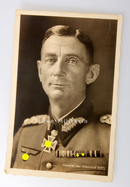 Postkarte General der Infanterie Dietl