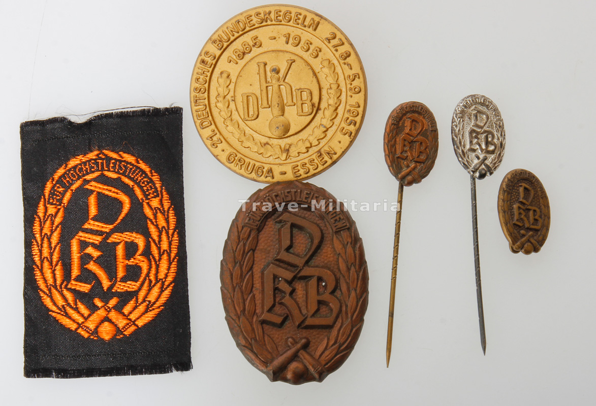 DKB DeutscherKeglerBund Lot Abzeichen Neuheiten Trave Militaria