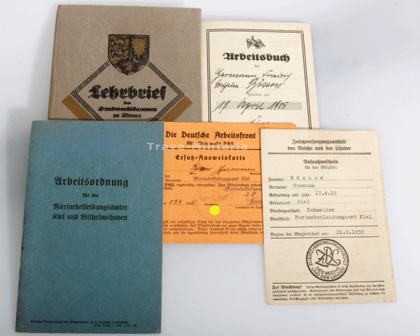 Papiere Bössow Schneider Marinebekleidungsamt Kiel