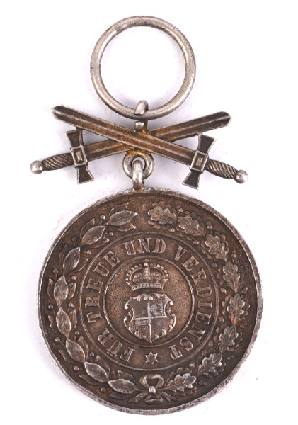 Hohenzollern Silberne Ehrenmedaille mit Schwertern