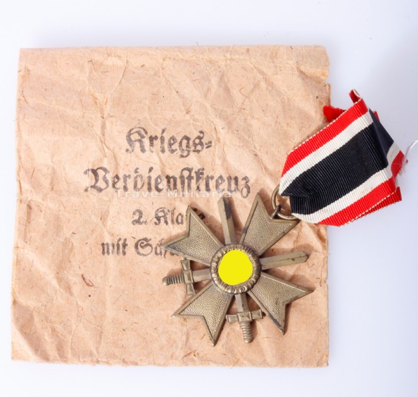 Kriegsverdienstkreuz 2.Klasse mit Schwertern mit Verleihungstüte