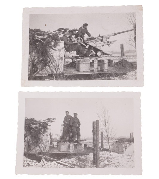 2 Fotos Stellung 3,7cm Flak 36 1943 bei Ignatowna