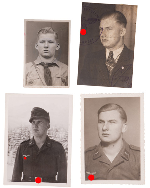 4 Portraitfotos eines jungen Mannes