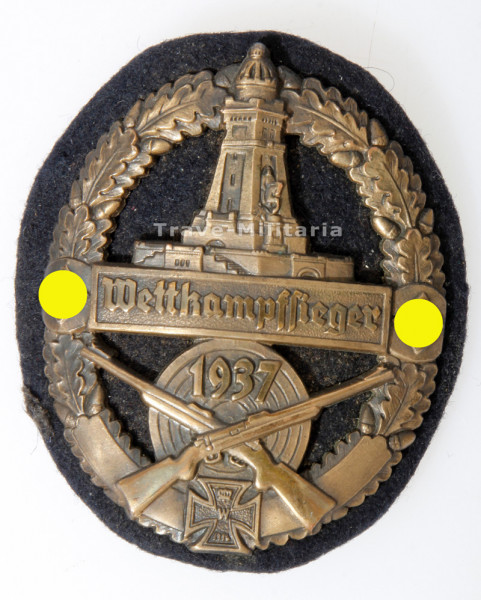 NS Kyffhäuserbund Ärmelabzeichen Wettkampfsieger 1937 in Bronze