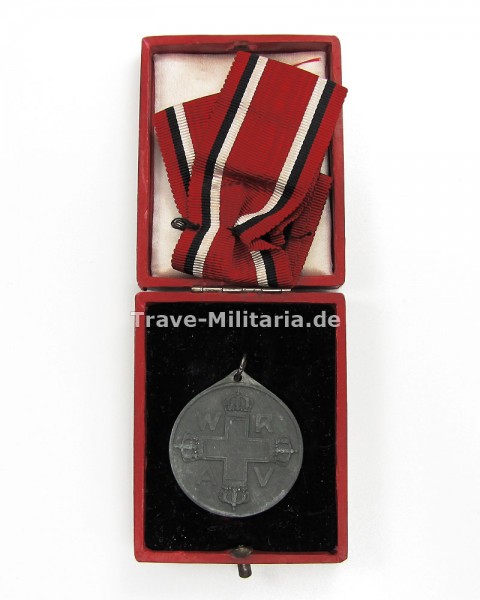 Preußen Rote Kreuz Medaille 3. Klasse 1898 Feinzink im Verleihetui