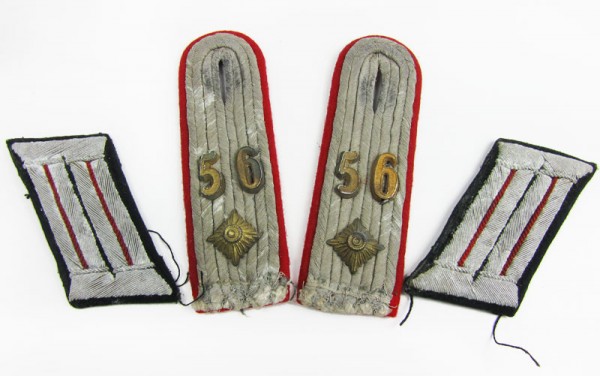 Schulterstücke und Kragenspiegel Oberleutnant Artillerie-Regiment 56