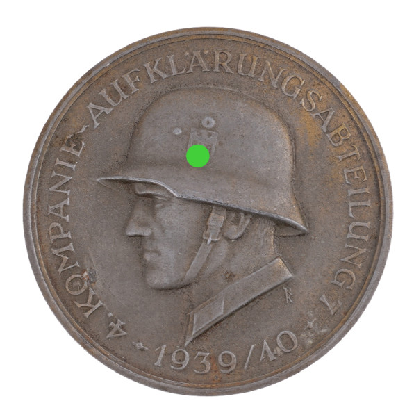 Wehrmacht nichttragbare Erinnerungsmedaille d.4. Kp. Aufklärungsabt.7, 4.Pz.Div.