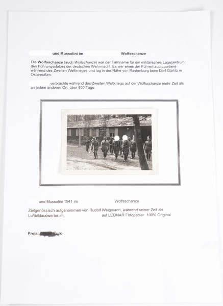 Foto Adolf Hitler u. Mussolini im Führerhauptquartier Wolfsschanze