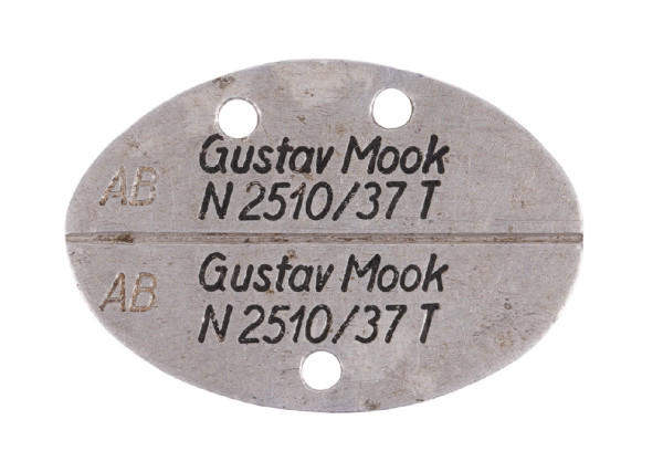 Kriegsmarine Erkennungsmarke Gustav Mook