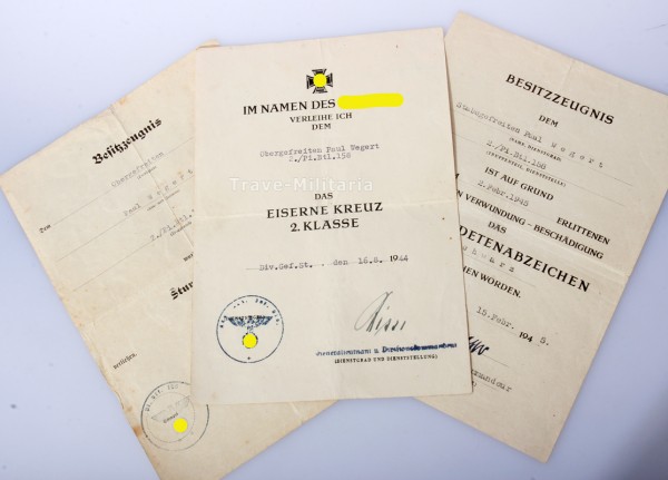 Urkundengruppe Wegert Pi. Btl. 158