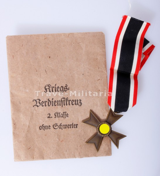 Kriegsverdienstkreuz 2. Klasse ohne Schwerter mit Verleihungstüte
