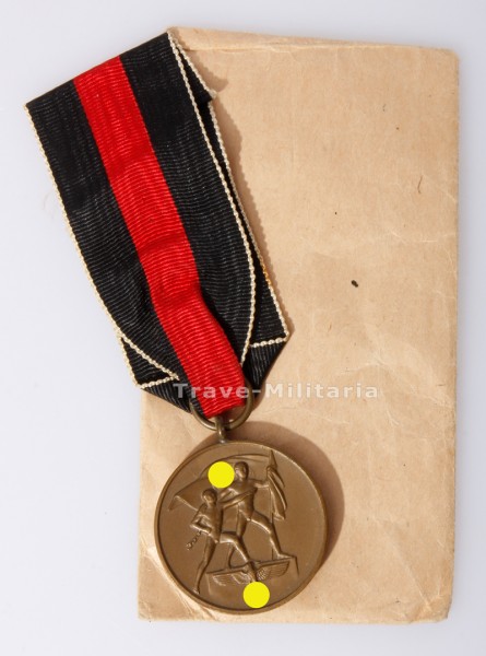 Medaille zur Erinnerung an den 1. Oktober 1938 in Verleihugstüte