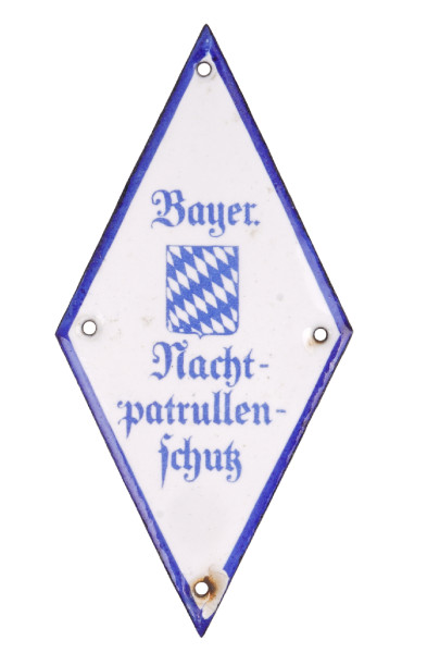 Bayerischer Nachtpatroullienschutz Emailleschild