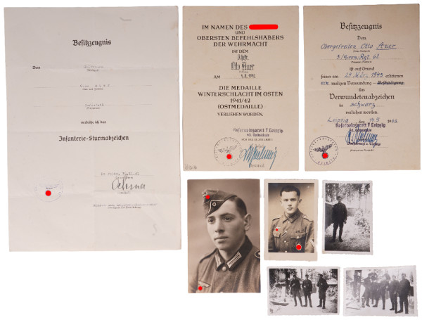 Urkundengruppe Auer Inf. Rgt. 62 7. Inf. Division