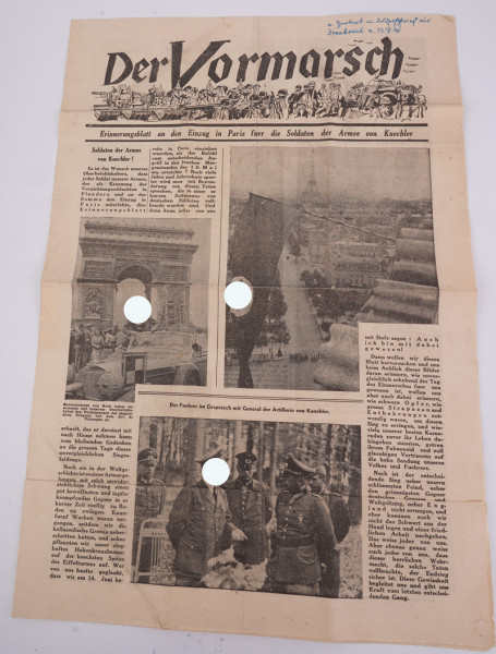 Der Vormarsch Erinnerungsblatt an den Einzug in Paris Armee von Kuechler