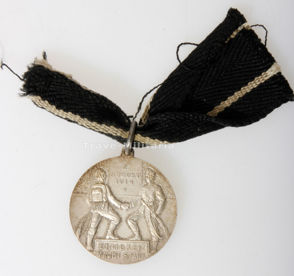 Patriotika Medaille Waffenbrüderschaft 2. August 1914