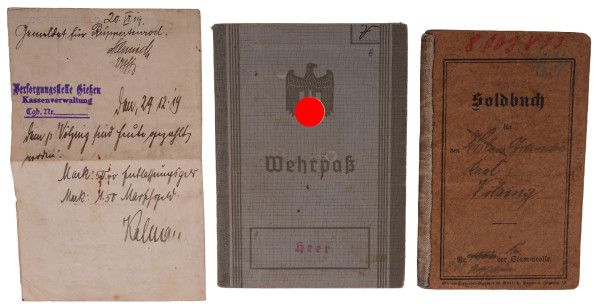 Soldbuch und Wehrpass Völzing 2. Gaede-Regiment z.F.